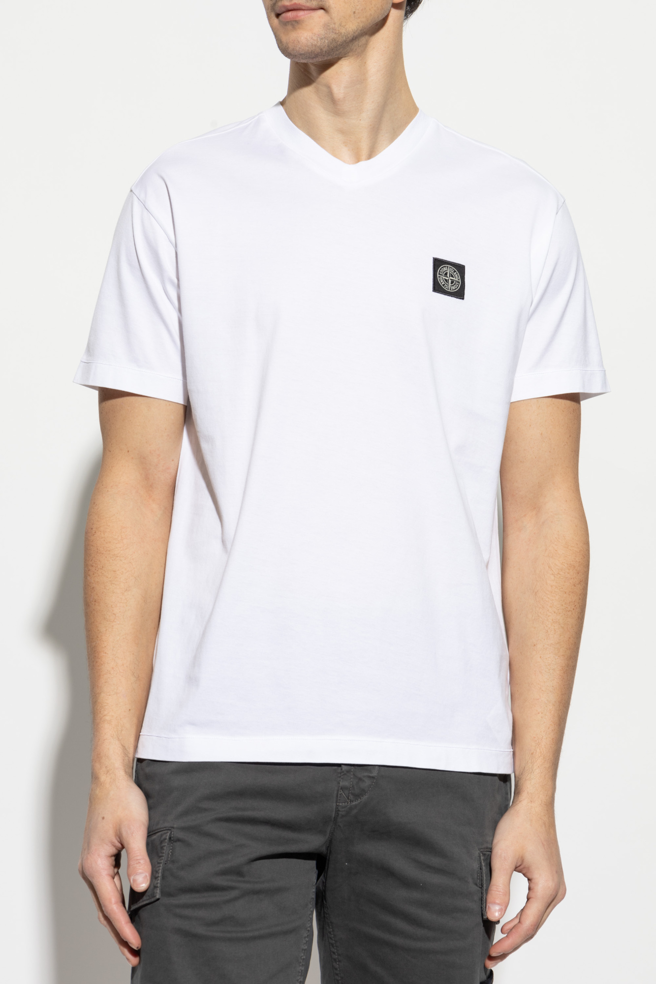 Tシャツ・カットソー Stone  Cotton T-Shirt With Logo White T-shirt with logo Stone Island - Vitkac Canada